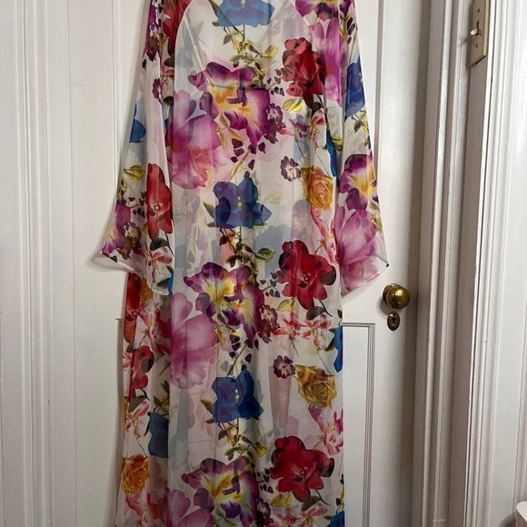 Nightie/nightgown Set in Gorgeous Floral Pattern Size M/L - Picture 8 of 8